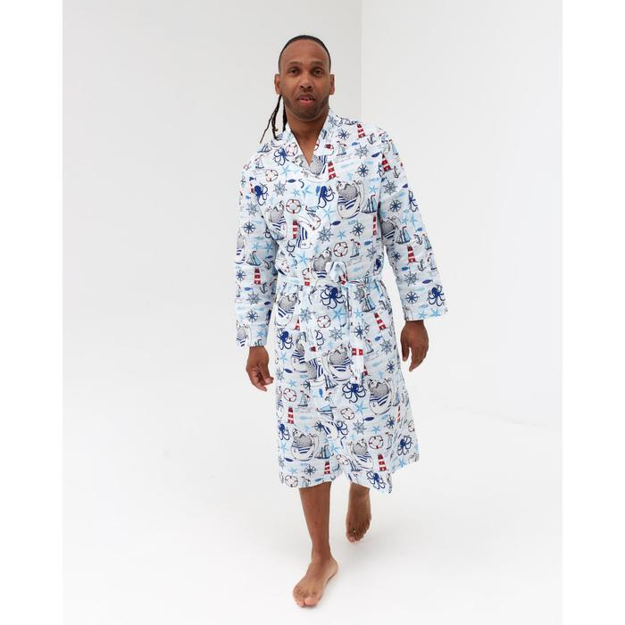 Халат мужской удлиннный Этель Халат мужской удлиннный Этель "Капитан" размер 54-56, вафля 200г/м2, 100% хлопок