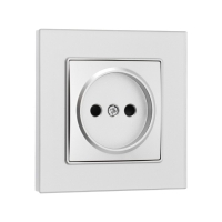 Розетка одноместная TOT Glossy Glass, 10 А, скрытая, без з/к, стекло, серебристая Розетка одноместная TOT Glossy Glass, 10 А, скрытая, без з/к, стекло, серебристая