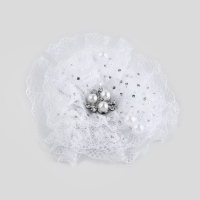 Выпускной.Бант для волос на резинке, белый, 10.5 см, Кошечка Мари Выпускной.Бант для волос на резинке, белый, 10.5 см, Кошечка Мари