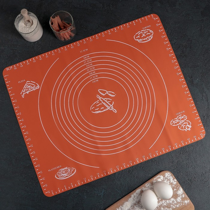 Коврик для выпечки с разметкой Доляна &laquo;Эрме&raquo;, силикон, 50&times;40 см, цвет МИКС