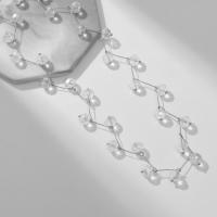 Бусы &laquo;Зигзаг&raquo; прозрачные, d=0,6, цвет белый в серебре, 30 см