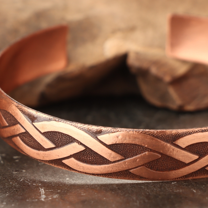 Браслет &laquo;Ручей&raquo;, пластинчатый, узкий, медь