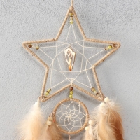 Ловец снов двойной "Звезда. Ракушка" бежевый 20х72 см Ловец снов двойной "Звезда. Ракушка" бежевый 20х72 см