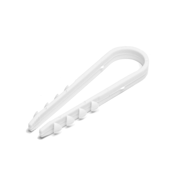 Дюбель-хомут ТУНДРА, для круглого кабеля, нейлоновый, 11-18 мм, белый, 100 шт