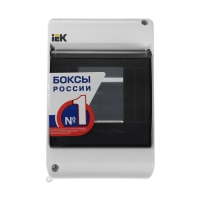 Бокс IEK КМПн 2/4, 4 модуля, IP30, прозрачная крышка, пластик