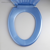 Сиденье для унитаза &laquo;Ракушка&raquo;, 44,5&times;37 см, с крышкой, голубой перламутр