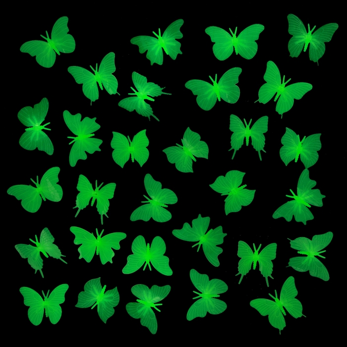 Набор светящегося декора "Бабочки" 30шт, 7&times;5,5&times;5см (3924776)