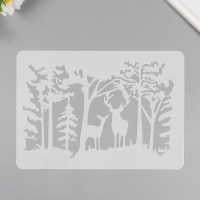 Трафарет пластик "Олени в лесу" 21х29,7 см