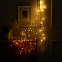 Гирлянда &laquo;Конский хвост&raquo; 10 нитей по 1.5 м, IP20, серебристая нить, 150 LED, свечение тёплое белое, 12 В