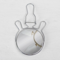 Зеркало настольное - подвесное &laquo;Круг&raquo;, двустороннее, с увеличением, d зеркальной поверхности 9 см, цвет серебристый