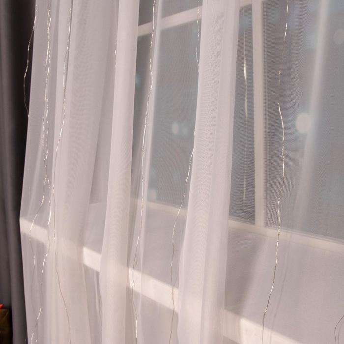 Гирлянда &laquo;Занавес&raquo; 2 &times; 3 м роса, IP20, серебристая нить, 450 LED, свечение мульти, 8 режимов, 220 В