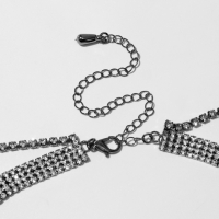 Чокер &laquo;Лёд&raquo;, цвет белый в сером металле 4 ряда, 44,5 см