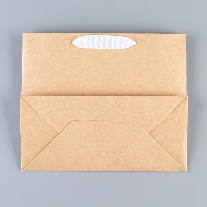 Пакет подарочный новогодний крафтовый с пластиковым окном &laquo;Новогодние шары&raquo;, 24 х 20 х 11см