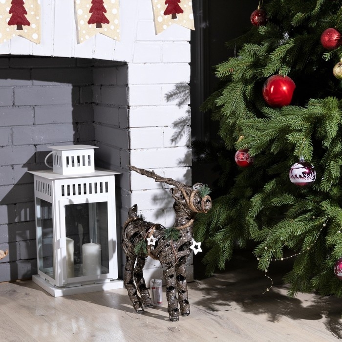 Светодиодная фигура «Плетёный олень» 29 × 42 × 10 см, металл, текстиль, батарейки ААх2 (не в комплекте), свечение тёплое белое Светодиодная фигура «Плетёный олень» 29 × 42 × 10 см, металл, текстиль, батарейки ААх2 (не в комплекте), свечение тёплое белое