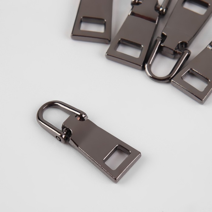 Пуллер для молнии, металлический, 2,8 &times; 1 см, 5 шт, цвет чёрный никель