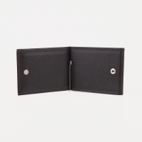 Зажим для купюр с металлическим держателем, отдел для карт, наружный карман, цвет коричневый Зажим для купюр с металлическим держателем, отдел для карт, наружный карман, цвет коричневый