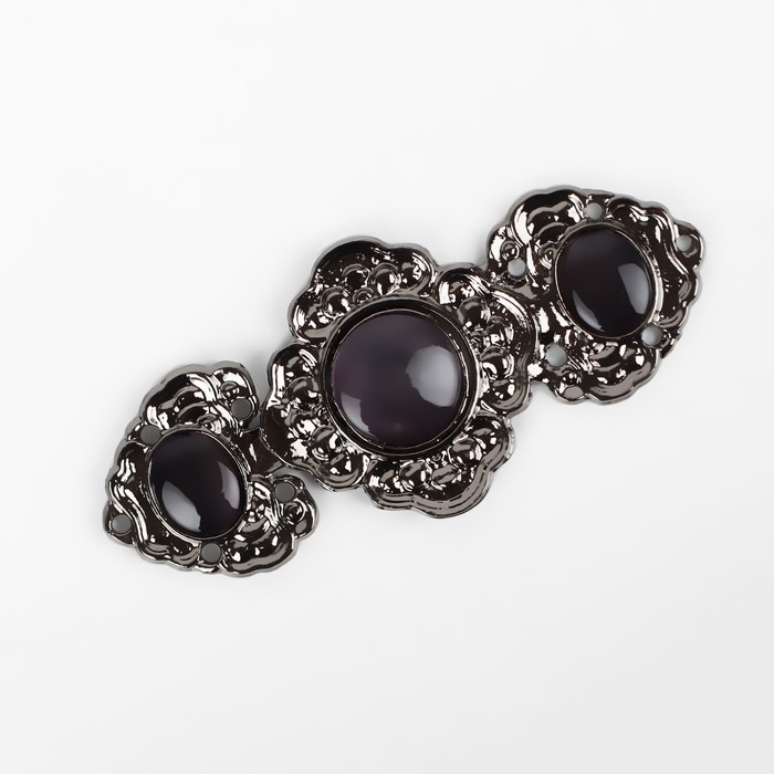 Декоративная застёжка, 6,3 &times; 2,8 см, цвет чёрный