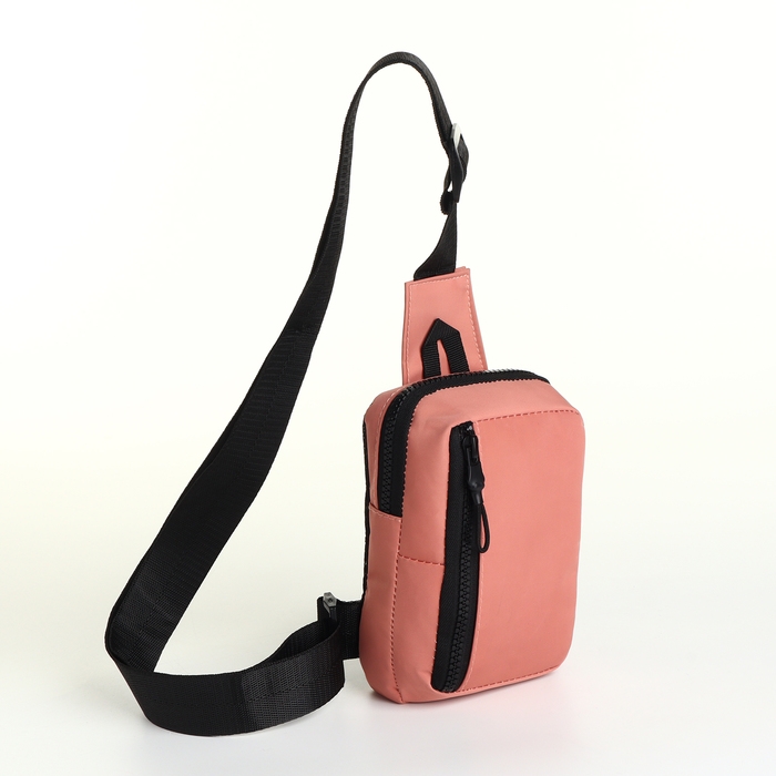 Сумка-слинг женская из текстиля, цвет розовый Сумка-слинг женская из текстиля, цвет розовый