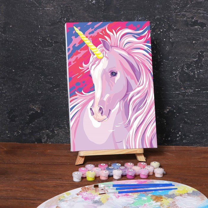 Картина по номерам на холсте с подрамником &laquo;Единорог&raquo; 20х30 см