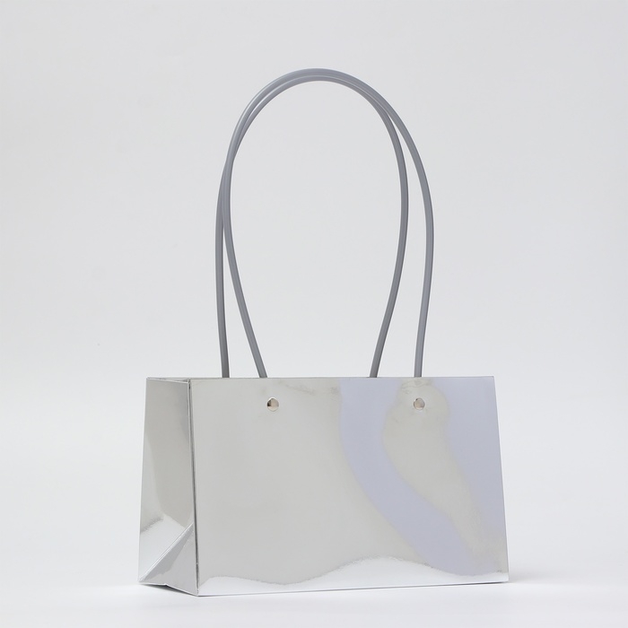 Сумка для цветов серебро, влагостойкая, 22х11х14 см Сумка для цветов серебро, влагостойкая, 22х11х14 см