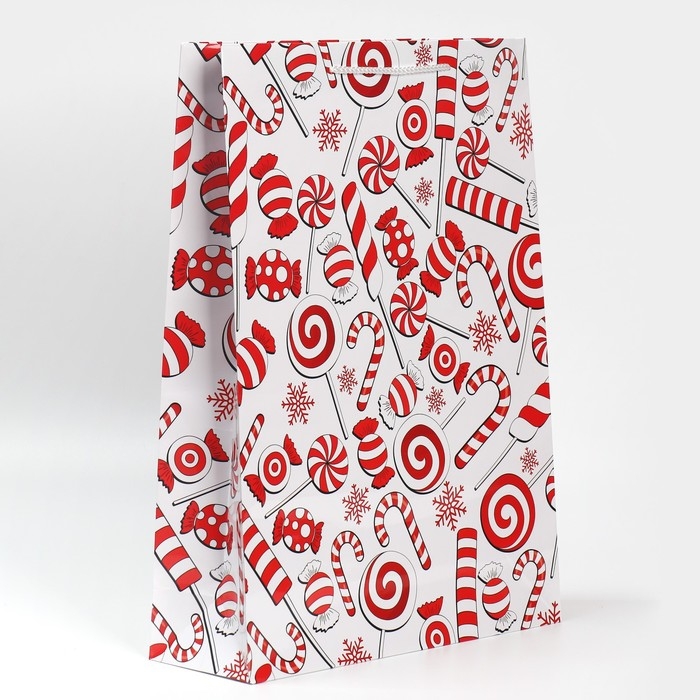 Пакет подарочный новогодний ламинированный &laquo;Сладости&raquo;, L 28 х 38 х 9 см