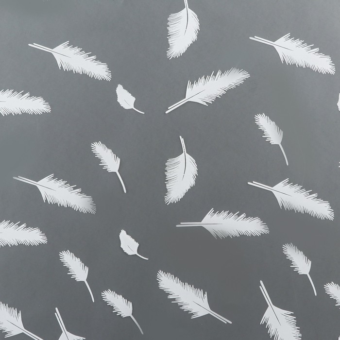 Пленка для цветов, матовая,"Перья", белый, 0,6 х 9м &plusmn;5%