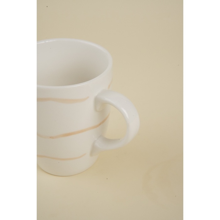 Набор кружек фарфоровых SL Home &laquo;Гато&raquo;, 350 мл, цвет белый