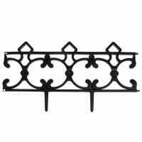 Ограждение декоративное, 30 &times; 290 см, 5 секций, пластик, чёрное, &laquo;Парковый&raquo;