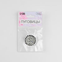 Пуговица декоративная, d = 30 мм, цвет серебряный/чёрный Пуговица декоративная, d = 30 мм, цвет серебряный/чёрный