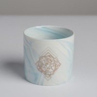 Горшок для цветов керамический с тиснением, кашпо &laquo;Геометрия&raquo;, 8 х 7,5 см