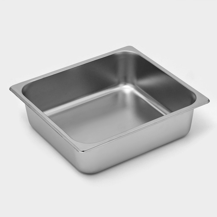 Гастроемкость 2/3 из нержавеющей стали, 100 мм, 35,5&times;32,5&times;10 см, толщина 0,8 мм