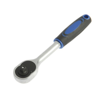 Вороток с трещоткой ТУНДРА, CrV, квадрат 1/4", изогнутая 2К рукоятка, 72 зубца, 150 мм Вороток с трещоткой ТУНДРА, CrV, квадрат 1/4", изогнутая 2К рукоятка, 72 зубца, 150 мм