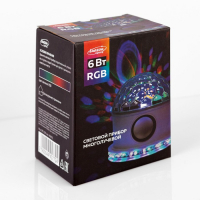 Световой прибор &laquo;Вокруг сферы&raquo; 12 см, динамик, свечение RGB, 220 В, белый
