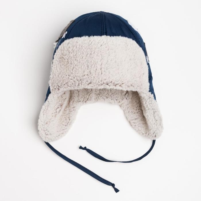 Шапка &laquo;Барни&raquo; для мальчика, цвет синий, размер 46