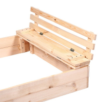 Песочница детская деревянная, с крышкой, 100 &times; 100 &times; 18 см, без покраски, лавочки (2 шт.), Greengo