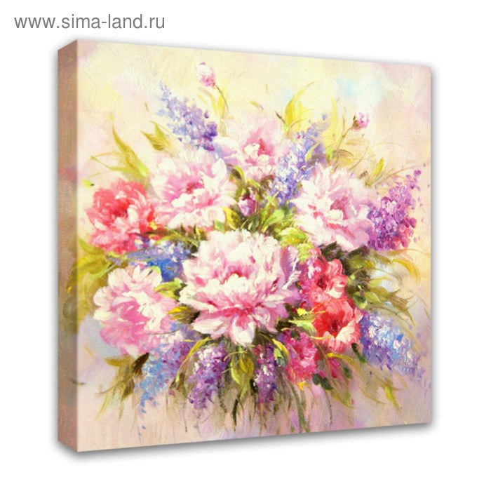 Картина на подрамнике "Акварель. Букет" 40*40 см