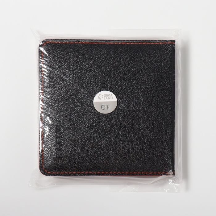 Набор маникюрный, 6 предметов, в футляре, цвет оранжевый/чёрный