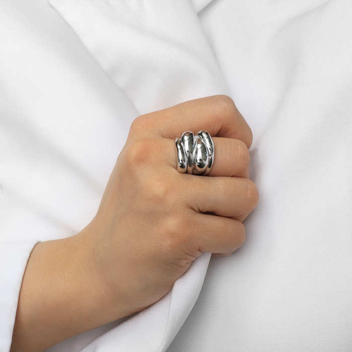 Кольцо металл &laquo;Тренд&raquo; капли, цвет серебро, размер 17