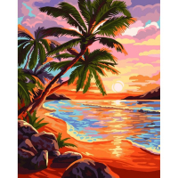 Картина по номерам на холсте с подрамником «Закат на море», 40 х 50 см Картина по номерам на холсте с подрамником «Закат на море», 40 х 50 см