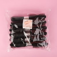 Брашинг, d = 1,5/4,2 &times; 19,7 см, фасовка 12 шт, цвет чёрный/серебристый