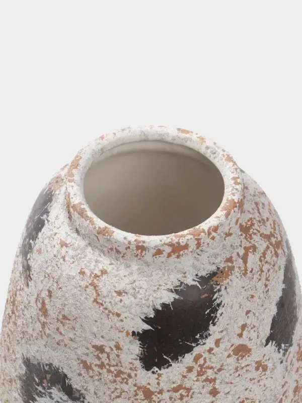 Ваза настольная керамика "Дези" 16х14 см, бело-коричневый