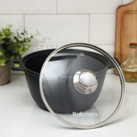 Кастрюля, 3 л, d=24 см, h=17 см, антипригарное покрытие, цвет тёмный мрамор