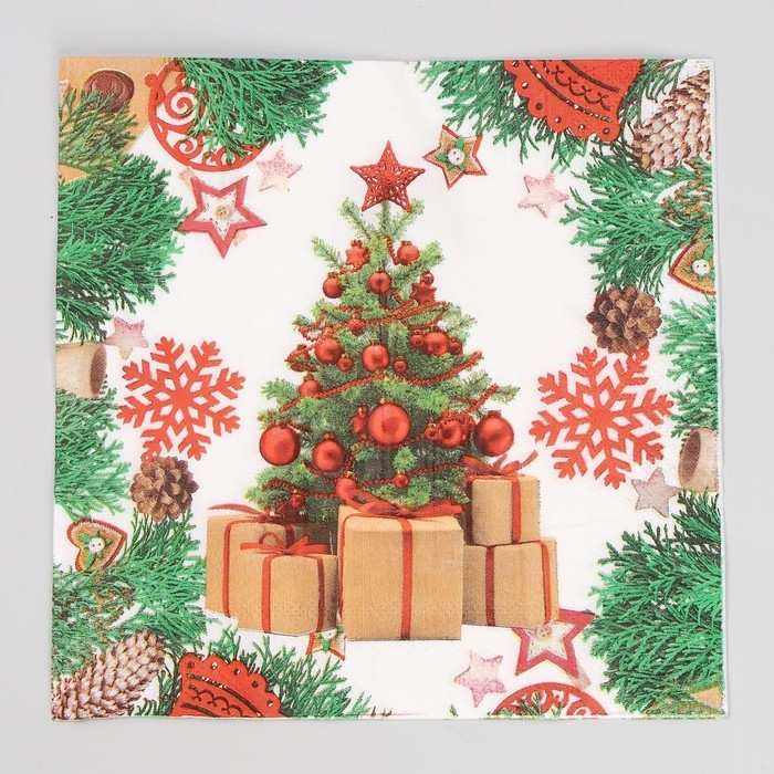 Салфетки бумажные &laquo;Ёлка&raquo;, набор, 20 шт., 33 &times; 33 см
