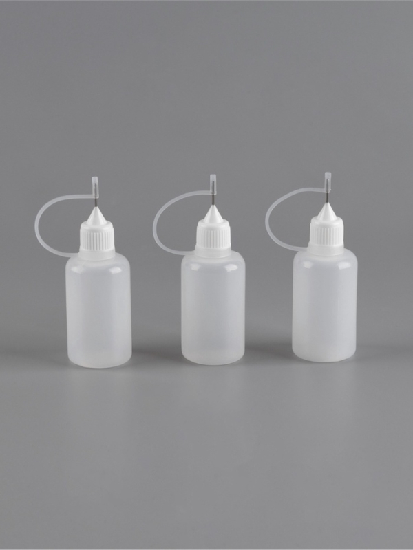 Бутылочки для нанесения клея d3*9,2см 30мл с иглой (наб 3шт цена за наб) прозрачный АУ