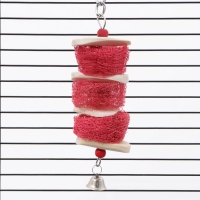 Игрушка с панцирем каракатицы, люфой и колокольчиком, 25 х 5 см, розовая Игрушка с панцирем каракатицы, люфой и колокольчиком, 25 х 5 см, розовая