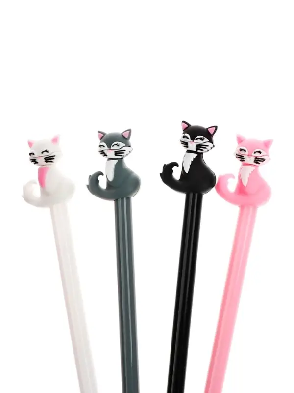 Ручка гелевая-прикол Calligrata "Кошечка" , штрихкод на штуке, микс