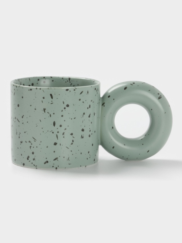 Кружка &laquo;Бублик&raquo;, 300 мл, 16&times;8.8&times;8 см, серо-зеленый в крапинку