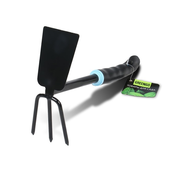Мотыжка комбинированная, длина 30 см, 3 зубца, пластиковая ручка, Greengo