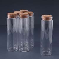 Декор для творчества стекло "Баночка с пробкой" набор 6 шт 12х3,7х3,7 см