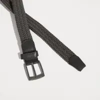 Ремень, резинка плетёнка, пряжка металл, ширина - 2,5 см, цвет серый